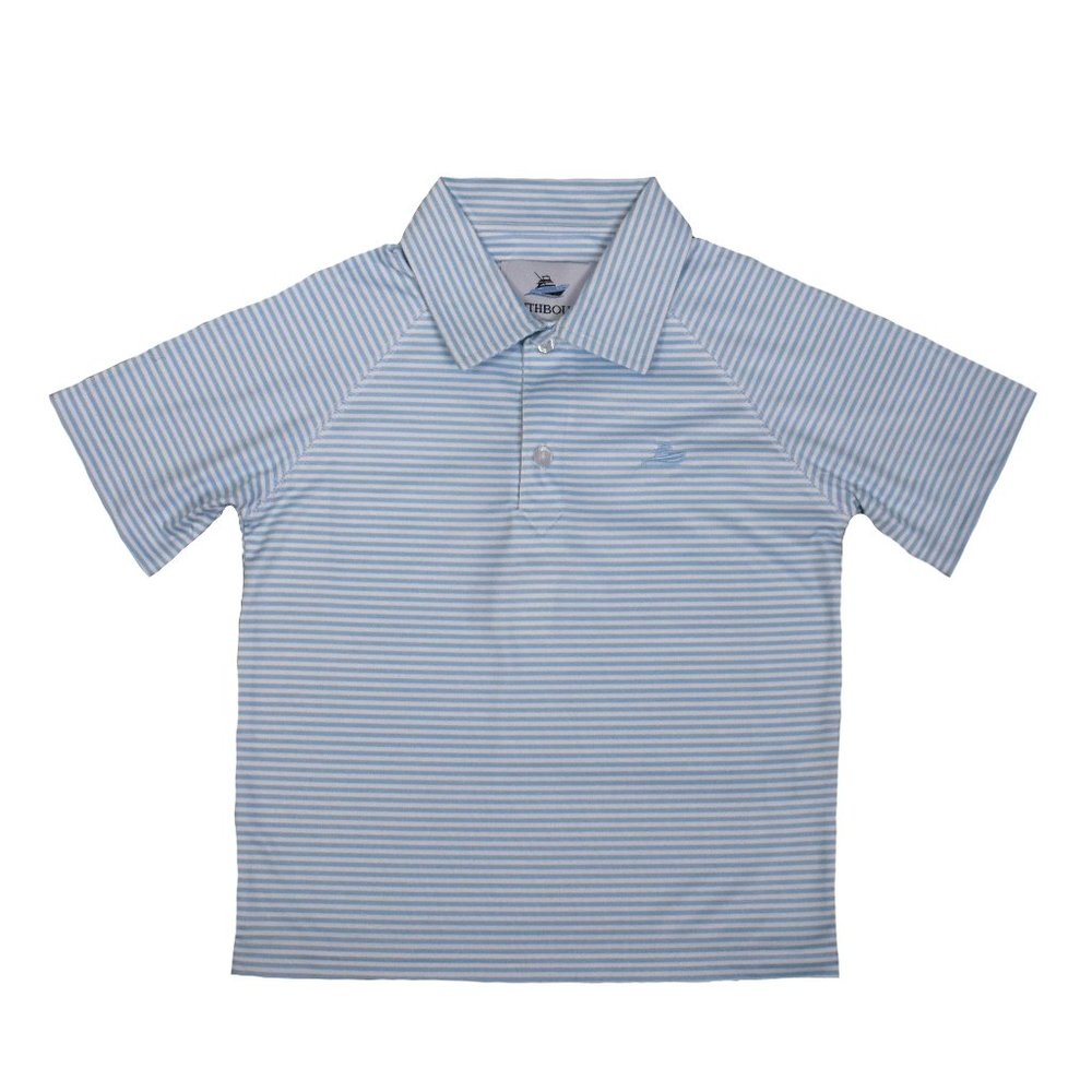Crystal Blue and White  Polo